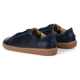 Olivier Zapatos de cuero de zapatillas azul marino descalzo aura marina con una suela plana 6