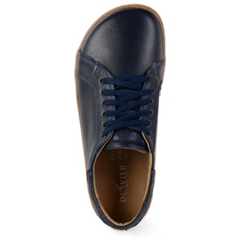 Olivier Zapatos de cuero de zapatillas azul marino descalzo aura marina con una suela plana 7
