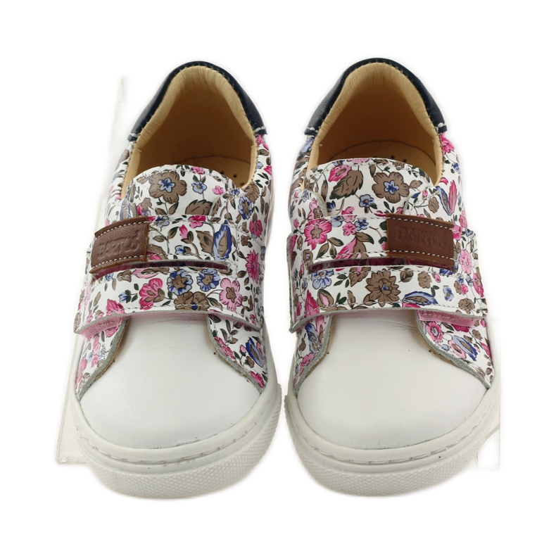 Zapatos de niña con flores Bartuś rosa marrón blanco 4