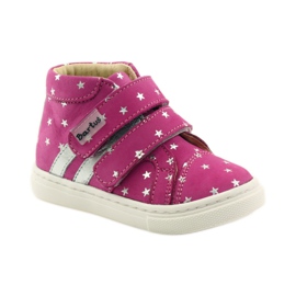 Zapatos de niña con estrellas Bartuś rosa gris 1