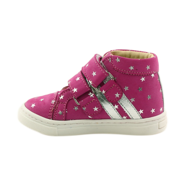 Zapatos de niña con estrellas Bartuś rosa gris 2
