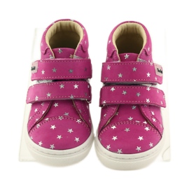 Zapatos de niña con estrellas Bartuś rosa gris 4