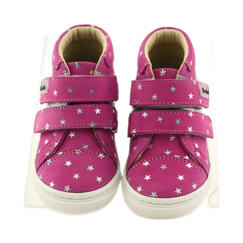 Zapatos de niña con estrellas Bartuś rosa gris 4