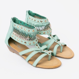 Shelvt Sandalias turquesas con pernos boho 3