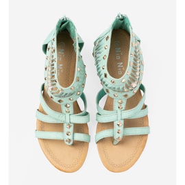 Shelvt Sandalias turquesas con pernos boho 4