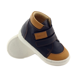 Zapatos de niño con velcro Bartuś azul marino marrón 3