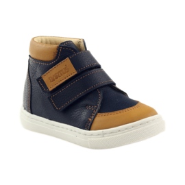 Zapatos de niño con velcro Bartuś azul marino marrón 1