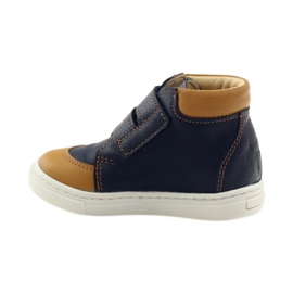 Zapatos de niño con velcro Bartuś azul marino marrón 2
