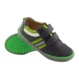 Zapatos con elemento reflectante Bartuś verde gris 3