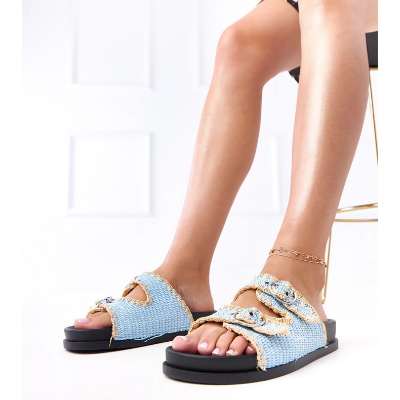 Aletas azules trenzadas con hebilla sameli 1 Aletas azules trenzadas con hebilla sameli 1