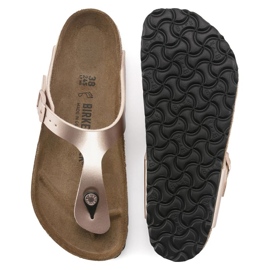 Flip Women -Flops Birkenstock Gizeh BS 1023925 Golden Pink Metalic dorado 2