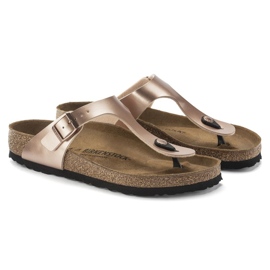 Flip Women -Flops Birkenstock Gizeh BS 1023925 Golden Pink Metalic dorado 4