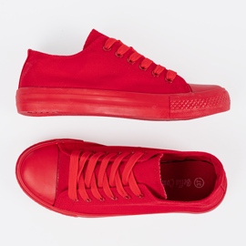 Shelvt Zapatillas rojas de mujer rojo 3