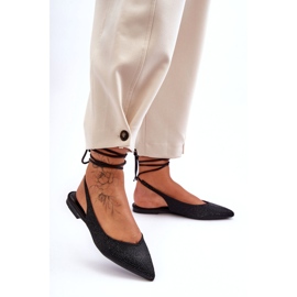 Bailarinas de Mujer con Cordones Decoradas con Tachuelas, Negro Jange 1
