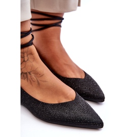 Bailarinas de Mujer con Cordones Decoradas con Tachuelas, Negro Jange 3