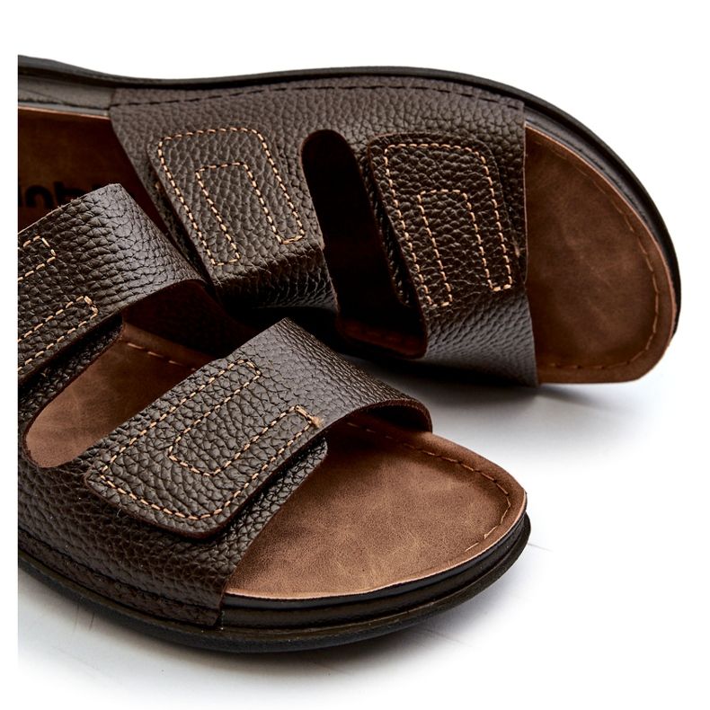 Chanclas de Hombre Cómodas con Tiras de Velcro Inblu GV00002I Marrón Oscuro 3 Chanclas de Hombre Cómodas con Tiras de Velcro Inblu GV00002I Marrón Oscuro 3