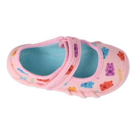 Pantuflas infantiles befado con velcro 109P268 rosa rosado 3