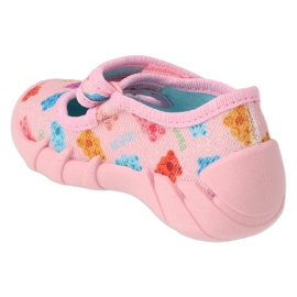 Pantuflas infantiles befado con velcro 109P268 rosa rosado 2