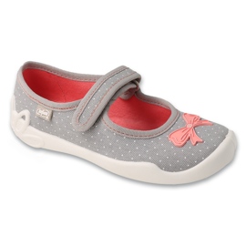 Befado Baby Slippers Gray 114x554 con un arco gris 1