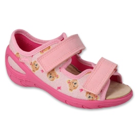 Zapatillas para niños de Befado PU 063x032 Inserto de cuero rosado 1