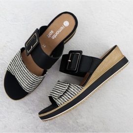 Las sandalias de cuña remonte en D6463-03 RKR786 3