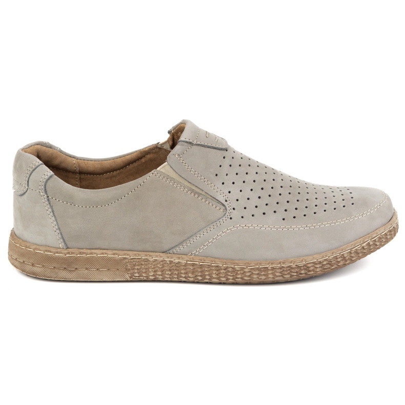 KOMODO Zapatos de cuero para hombres casuales 854/2 gris 1
