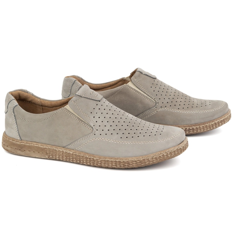 KOMODO Zapatos de cuero para hombres casuales 854/2 gris 3