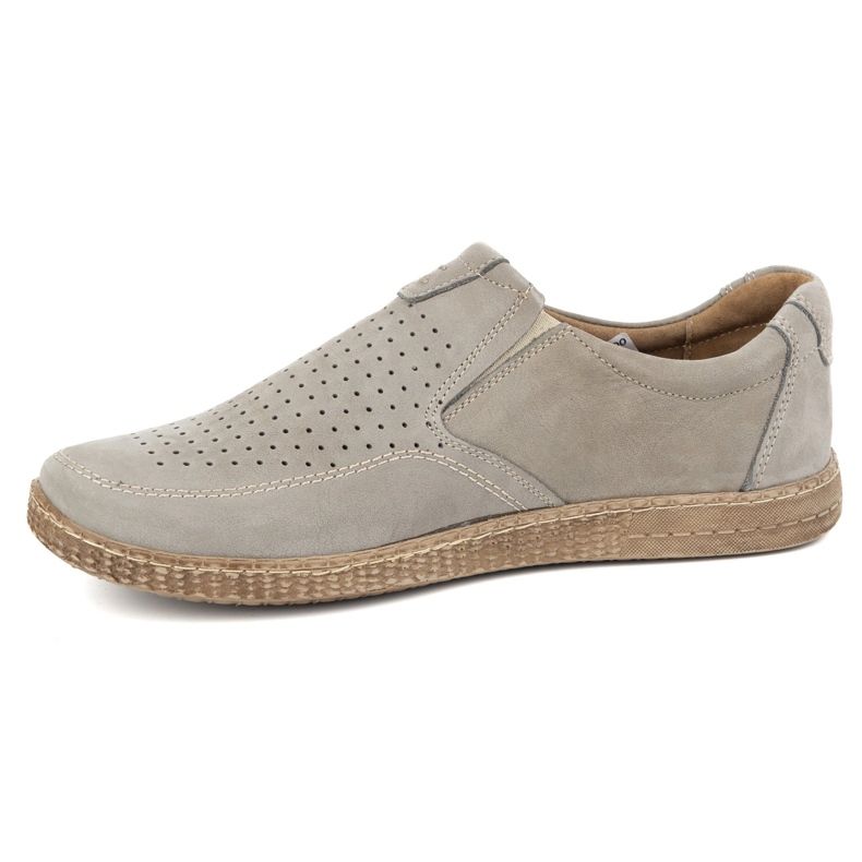 KOMODO Zapatos de cuero para hombres casuales 854/2 gris 2