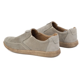 KOMODO Zapatos de cuero para hombres casuales 854/2 gris 4