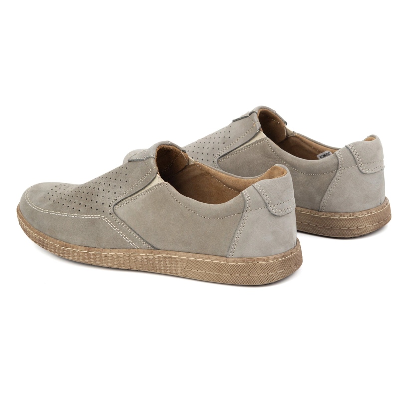 KOMODO Zapatos de cuero para hombres casuales 854/2 gris 4
