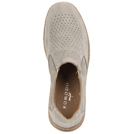 KOMODO Zapatos de cuero para hombres casuales 854/2 gris 5