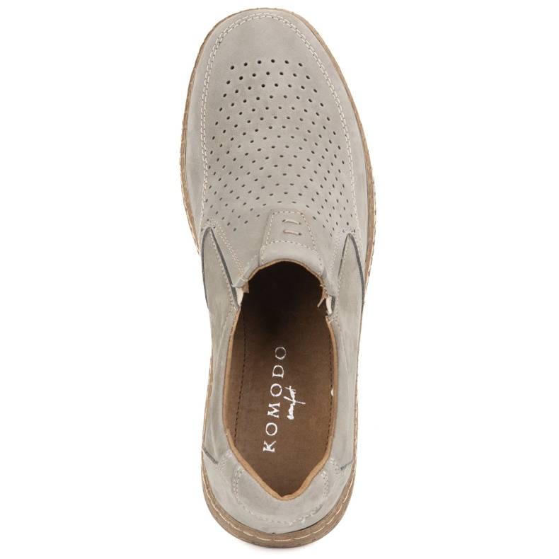 KOMODO Zapatos de cuero para hombres casuales 854/2 gris 5