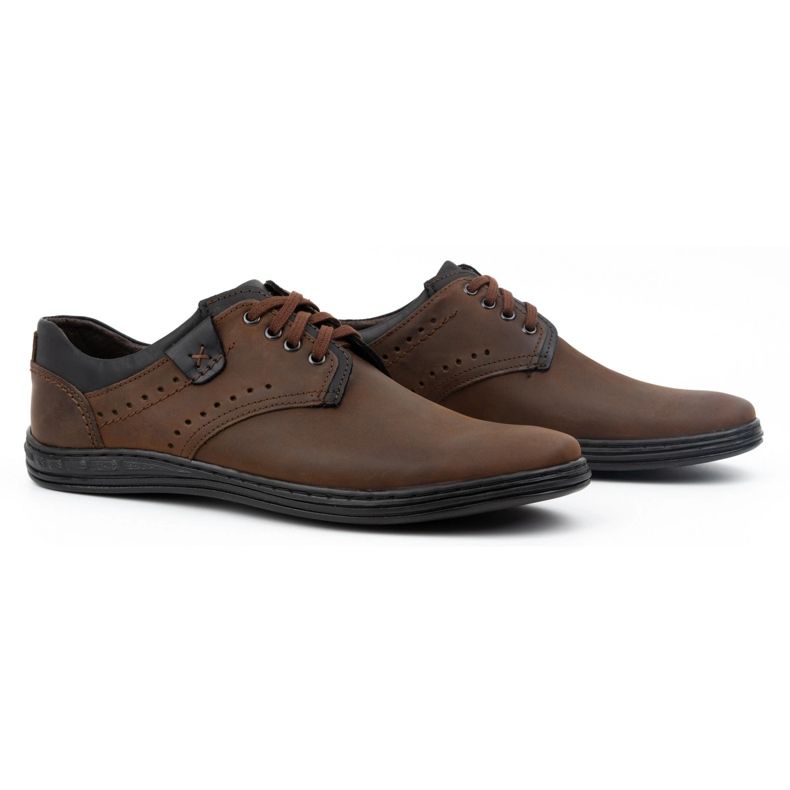 Polbut Zapatos casual hombre piel 402H, marrón oscuro 3