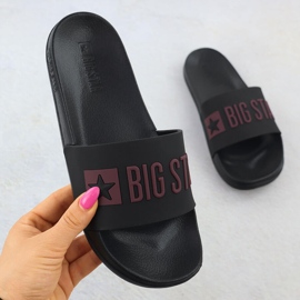 Black Big Star SS274708 Flápes de playa de la playa negro 1