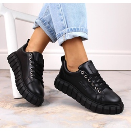 Zapatos plataforma Big Star W INT1919 negro 4