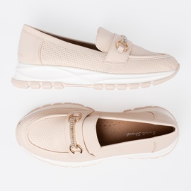 Shelvt Mocasines beige ligeros con un elemento dorado decorativo 6
