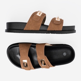 Shelvt Chanclas de mujer Jansnobrowe con inserciones doradas 4
