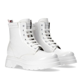Tommy Hilfiger Botín Lacu Up Mujer T4A5-33039-1453100-100 blanco 5