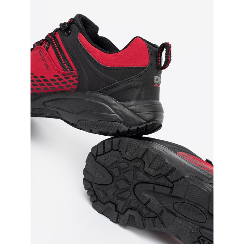 Zapatos de trekking de hombre con suela roja DK gruesa negro 1