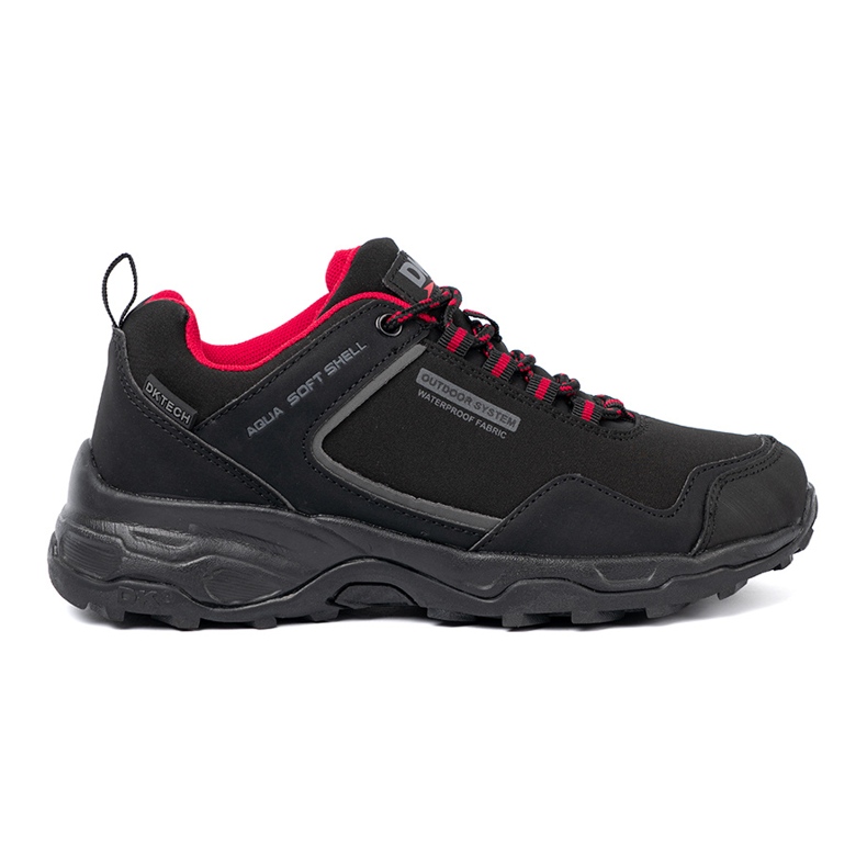Zapatos trekking mujer DK impermeable negro y rojo 2