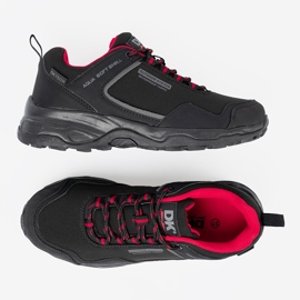 Zapatos trekking mujer DK impermeable negro y rojo 5