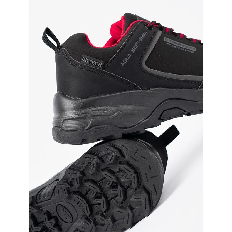 Zapatos trekking mujer DK impermeable negro y rojo 1
