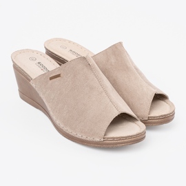 Goodin Chanclas plataforma mujer beige 5