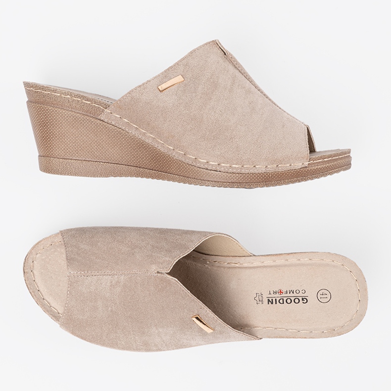 Goodin Chanclas plataforma mujer beige 2 Goodin Chanclas plataforma mujer beige 2