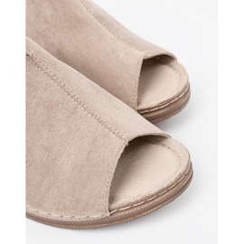 Goodin Chanclas plataforma mujer beige 6