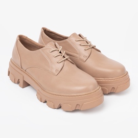 Shelvt Zapatos beige atados en la plataforma 2