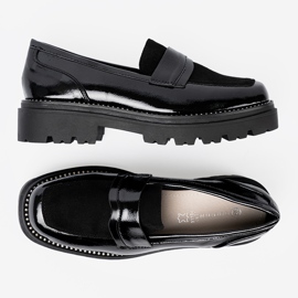 Goodin Mocasines barnizados con pernos negro 6