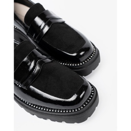 Goodin Mocasines barnizados con pernos negro 1