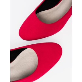 Goodin Bombas de mujer roja en un poste de plata rojo 1