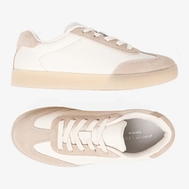 Sergio Leone Zapatillas blancas y beige femeninas 8